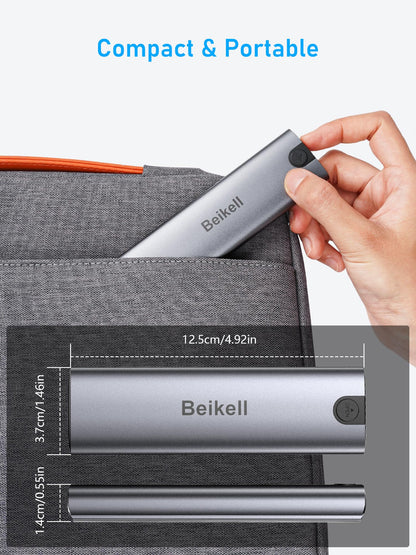 Beikell NVMe M.2 USB 3.2 SSD enclosure with heatsink 10 Gbps for PCIe M-Key/M+B Key/NVMe Express in 2230/2242/2260/2280, with Type C and A cables Tool-free.