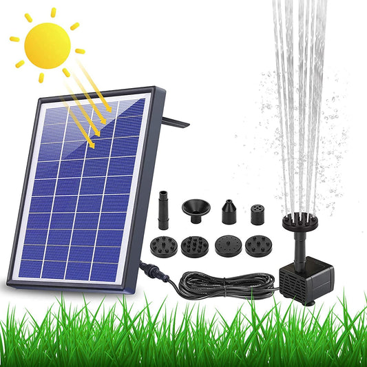 AISITIN 6.5W Solar Fountain with Built-in 1500mAh Battery Upgraded Pond Pump, Floating Fountain Pump with 6 Fountain Styles for Garden, Bird Bath, Pond, Fish Tank