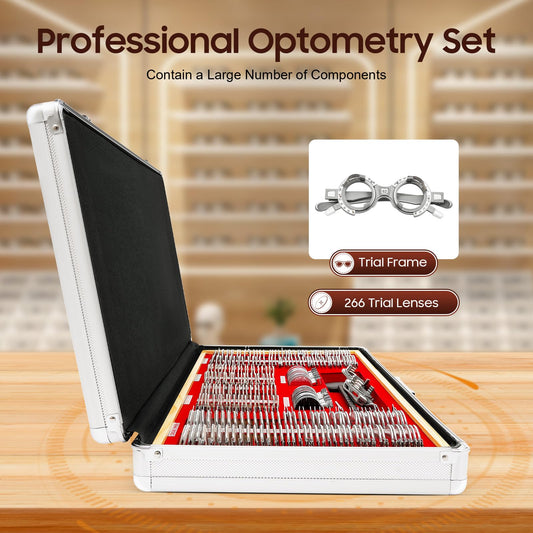 266 Optical Metal Rim Frames Optometry Test Lenses Optometry Kit Optometry Case with Test Frame For MRI