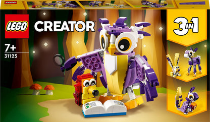 LEGO 31058 Creator Dinosaur Toy, Kids & 31125 Creator 3-in-1 Forest Creatures: Bunny - Owl - Squirrel, Animal Figures Building Set, Toy for Ages 7+