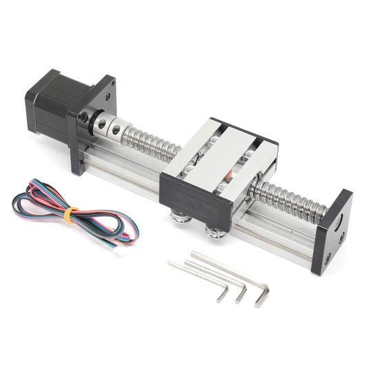 150mm effective length Linear rail guide ball screw SFU1605 with NEMA17 stepper motor for DIY CNC router parts X Y Z linear stage actuator(Size:150mm-NEMA17)