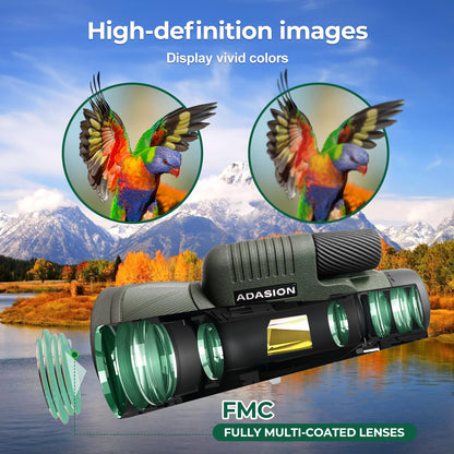 12x56 High-Resolution Monocular with Smartphone Adapter, Upgraded Tripod, Hand Strap - High-performance monocular, lightweight with clear field of view.