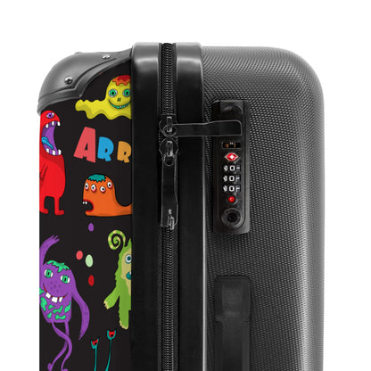 NoBoringSuitcases.com® Kids Suitcases Boys Rolling Travel Bag Cabin Bag Gifts - Monsters - Colors - Space - Boys Suitcases Medium, 67x43x25cm