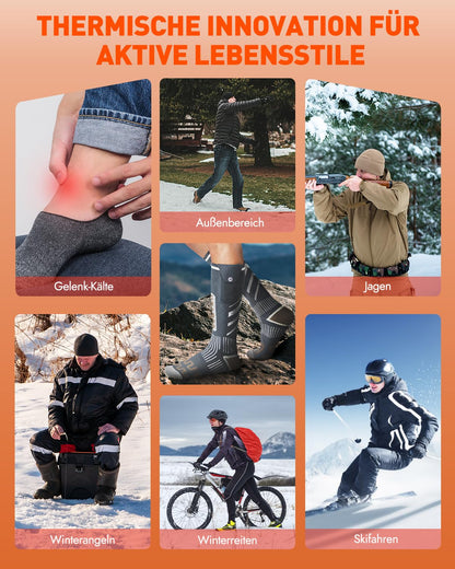 Heated socks, Heated Socks Women Men, the solution for cold toes in 2024-5v 6000 mAh Rechargeable Heated Socks for Skiing, Outdoor, Camping, Hiking (APP)