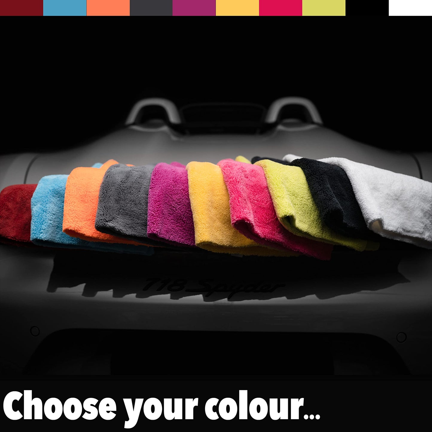 Detailmate Car Microfiber Towels 40x40 550GSM seamless & paint-safe | 10 x Car Care Microfiber Cloth for interior, paint, rims | Soft Cloth Cleaning Polishing Cloth