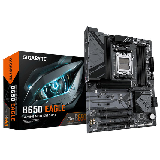 GIGABYTE B650 Eagle motherboard - AMD Ryzen 9000 series, 12+2+2 phase VRM, up to 7600 MHz DDR5 (OC), 1xPCIe 5.0 + 2xPCIe 4.0 M.2, GbE LAN, USB 3.2 Gen 2.
