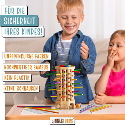 SENSESFOX® Color Learning Tower - FSC® 100% - Montessori toy from 3 years - wooden toy with educational value - learning games from 3 years - children's color stick wooden game - children's games from 4 years