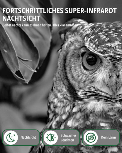 HAZA trail camera with solar panel and WiFi, 5200mAh battery, 4K HD video, Bluetooth, night vision, motion sensor, and 64GB SD card. IP66 waterproof for outdoor use. Download app for smartphone viewing.