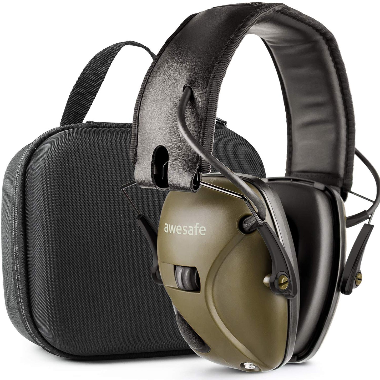 awesafe GF01L Hearing Protection for Shooting Range Electronic Hearing Protection for Impact Sport, Hearing Protection, Ideal for Shooters and Hunting Black, NRR 24dB [Comes with Travel Storage Carrying Case]