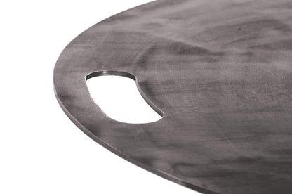 60 cm fire plate 5 mm with carrying handle grill plancha fire bowl grill plate fire barrel.