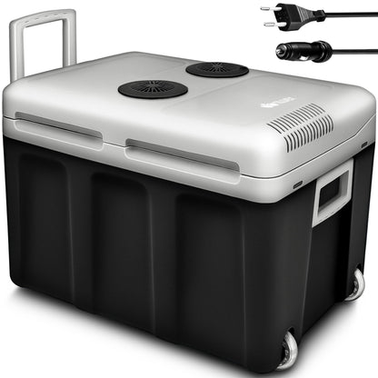 tillvex Electric Cooler Box 40L with Wheels | Mini Fridge 230V and 12V for Car Camping | cools & warms | ECO Mode (Anthracite)