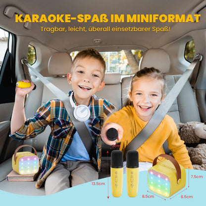 Karaoke Machine for Kids with 2 Microphones: [Premium Version] Mini Karaoke Machine, Gift for Girls 3-12 Years, Karaoke Set for Kids, Portable Music Box Toy for Birthday Gift Family Party.