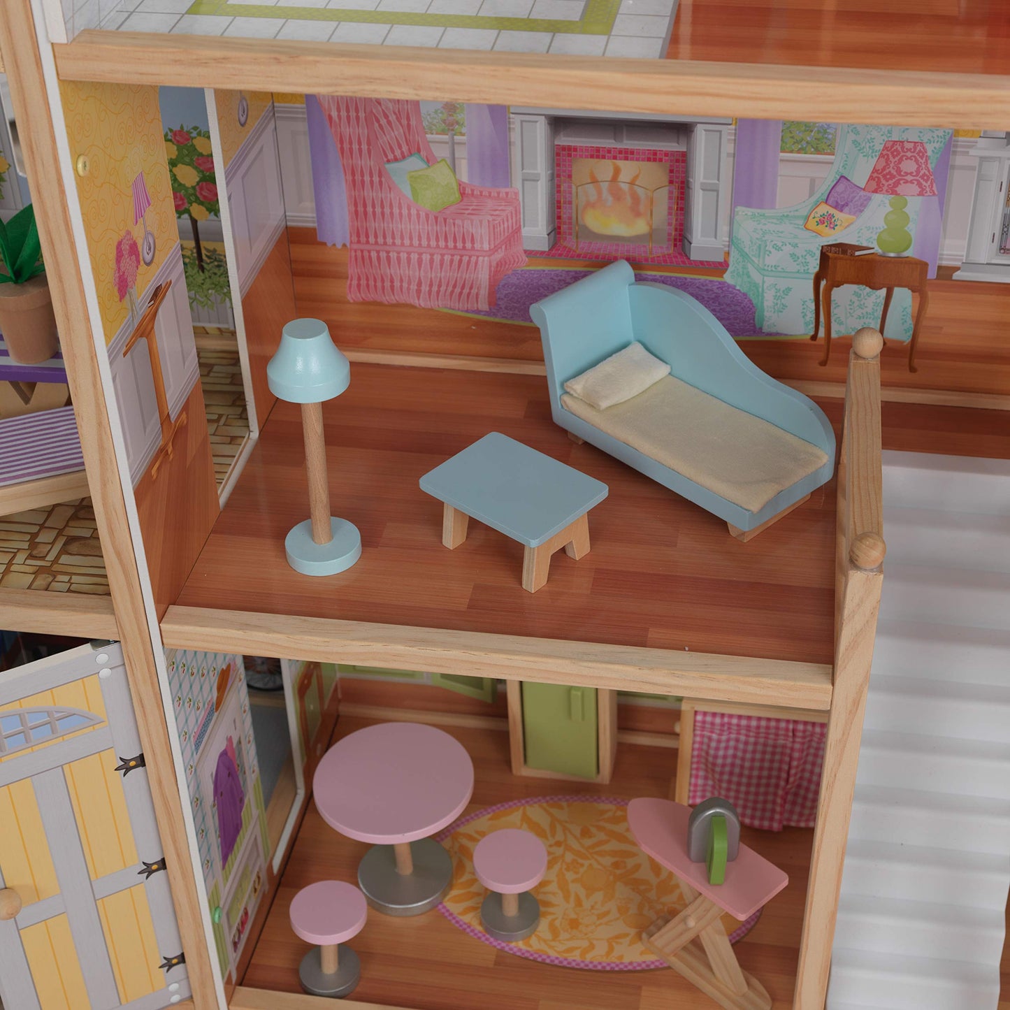 KidKraft Majestic Mansion wooden dollhouse with furniture and accessories, includes garage and elevator for 12" dolls, toy for children 3+, 65252 - Exclusive to Amazon