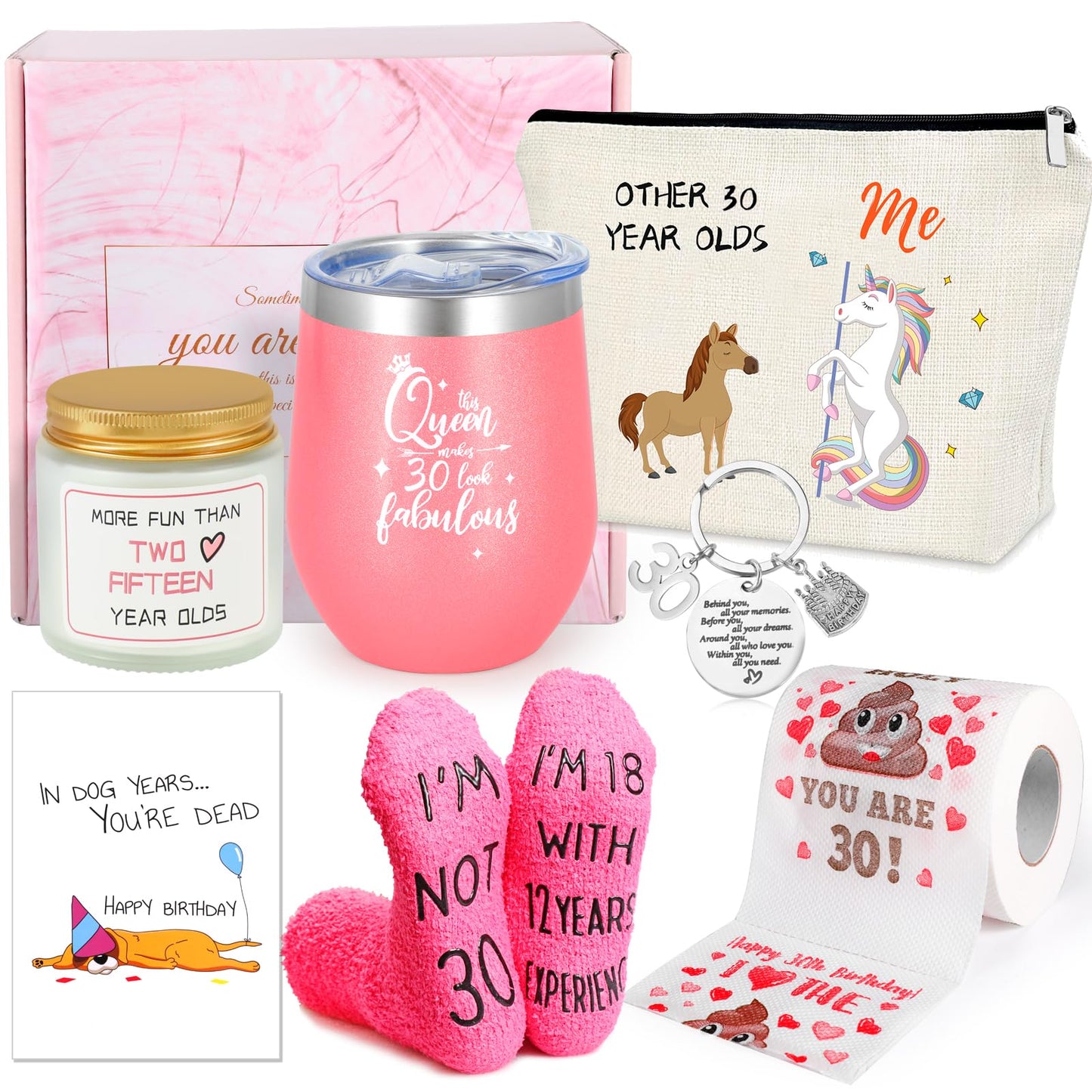AWDK 30th birthday gift for women, birthday present for her, birthday decoration for 30-year-old women, idea for 30th birthday for mom, grandma, sister, girlfriend, aunt, colleague.