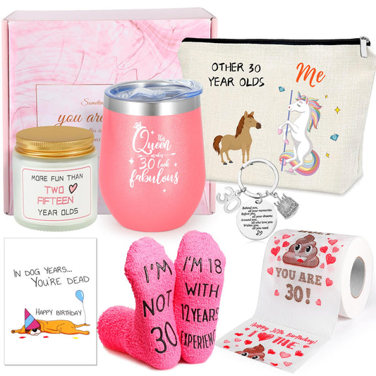 AWDK 30th birthday gift for women, birthday present for her, birthday decoration for 30-year-old women, idea for 30th birthday for mom, grandma, sister, girlfriend, aunt, colleague.