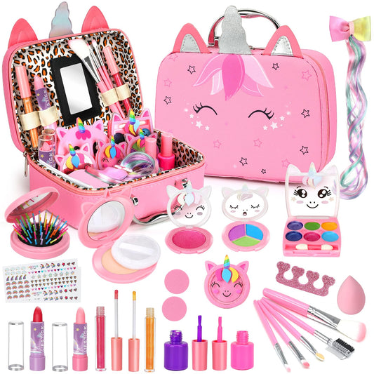 Children's makeup, makeup kit for girls, makeup toys - kids makeup set, makeup for children, makeup table gift toys for ages 3 to 12 years.