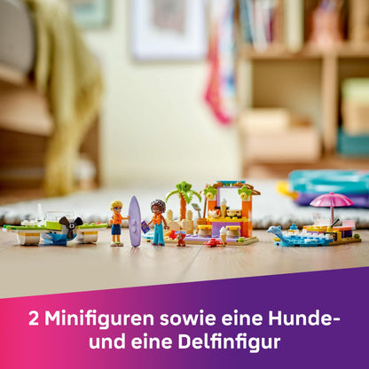 LEGO Friends Creative Suitcase, building toy, building and play set for role-playing, gift for girls from 5 years old, 2 minifigures of characters, animal figures, 1 dog and 1 dolphin 42672