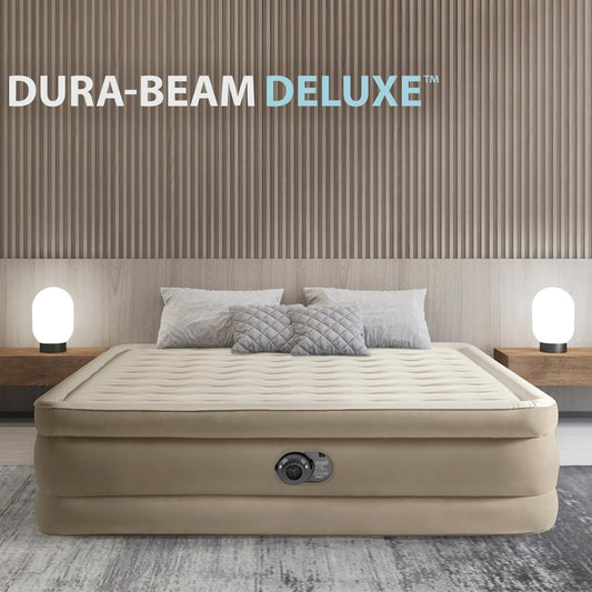 Intex Queen Ultra Plush Airbed with Fiber-Tech RP, Inflated Size: 60" x 80" x 18" (64428ND)