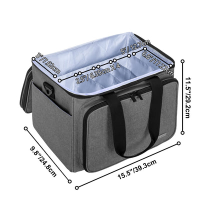 Teamoy storage bag for yarn, suitable for carrying knitting/crochet yarn and accessories, with double lids (accessories not included), Gray.