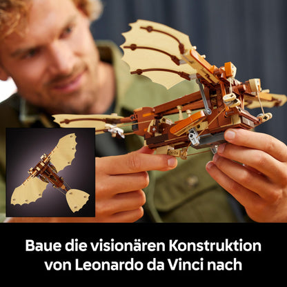 LEGO Icons Leonardo da Vinci's Flying Machine with Flapping Wings - Includes minifigure & stand - Adult building set - Home decor - Gift idea - 10363