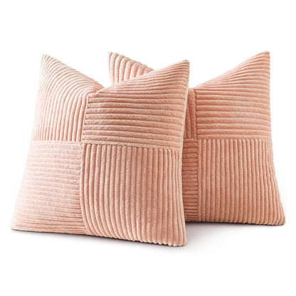 MIULEE 2 Pack Pillow Covers 50x50cm Rose Cushion Cover Pillowcases Throw Pillow Case Boho Couch Pillow Cord Decorative Accent Pillow Cover for Sofa