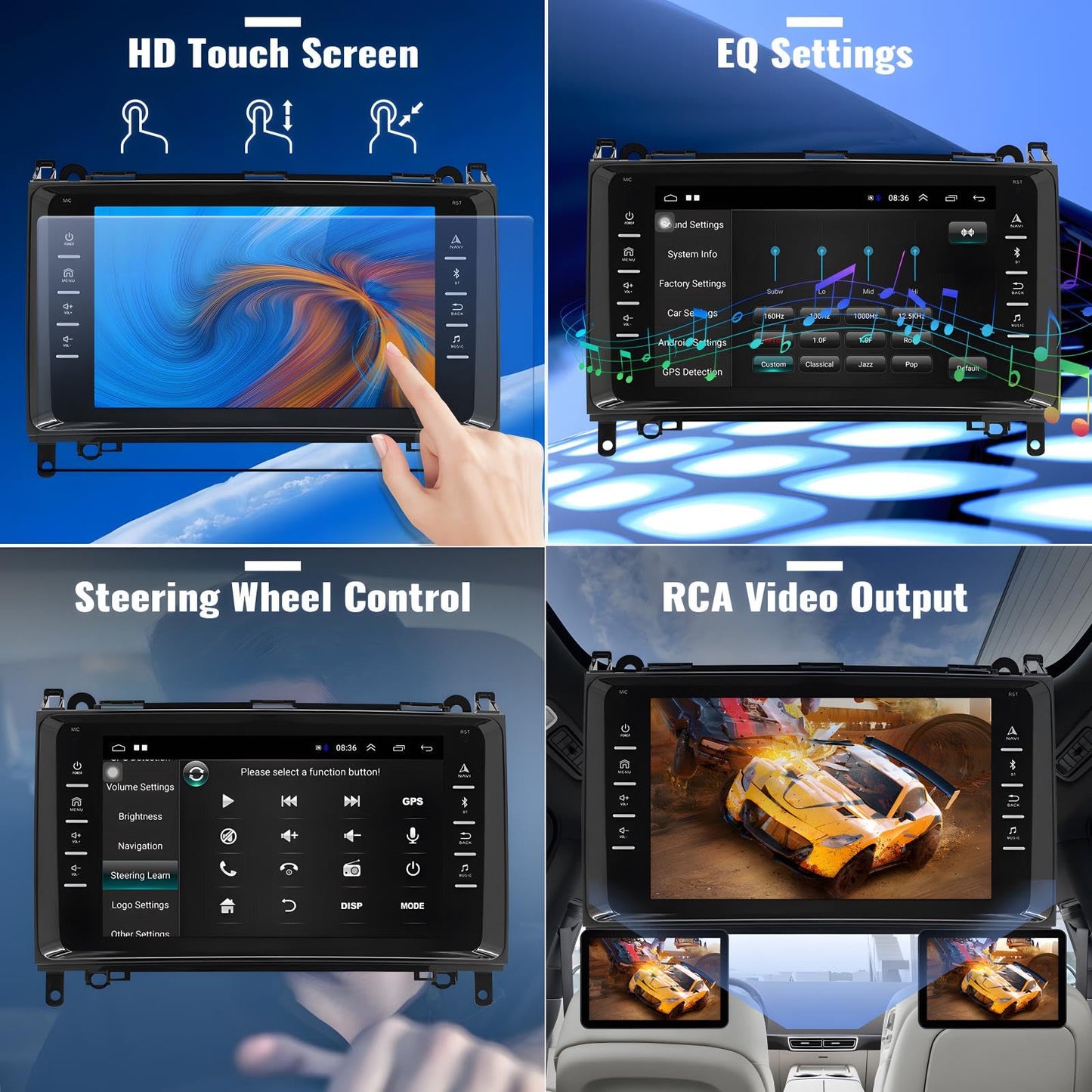 CAMECHO 1+32G Android 13 car radio with navigation for Mercedes Benz W169 W245 B160 B170 B180 B200 W639 Vito Viano W906 Sprinter, 8 inch screen with Mirror Link WiFi FM Bluetooth and USB+backup camera