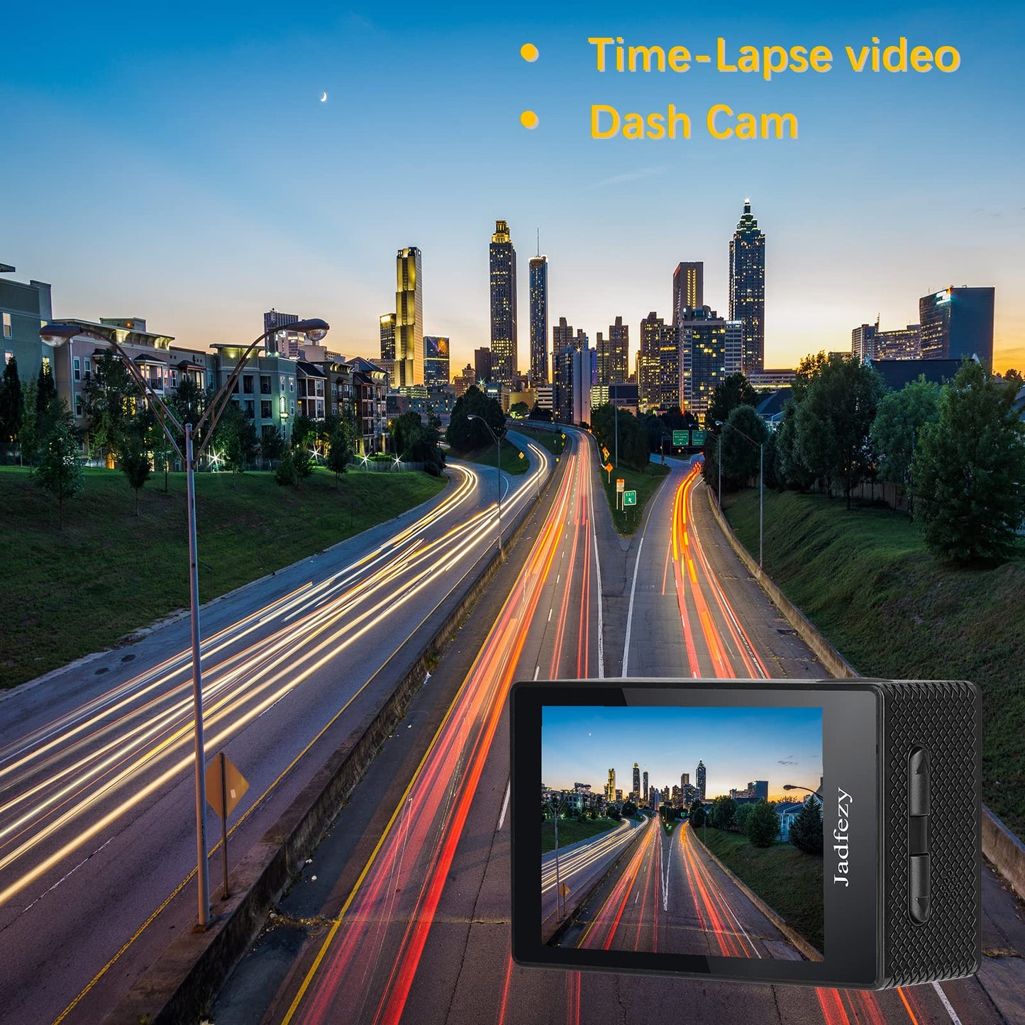 Jadfezy WiFi Action Cam HD 1080P, 12MP Action Camera Wide Angle 2" LCD Screen, Waterproof Underwater Camera up to 30m/98FT with 2×1050mAh Batteries and accessory Kit for helmet and bicycle etc.