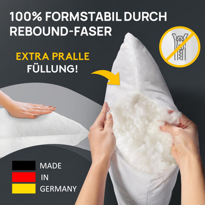 LILENO HOME 4-piece pillow filling 40x50 cm - 40°C washable inner pillow suitable for allergy sufferers - polyester pillow insert for couch pillows, sofa pillows, decorative pillows, and bed pillows.