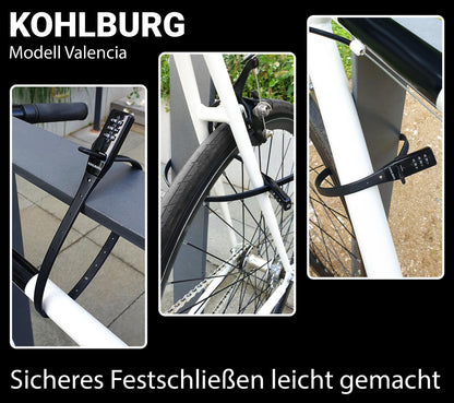KOHLBURG ultra-light combination lock - 70g light with numeric code - 50cm bike lock small and secure - cable tie lock also for road bike scooter roller - helmet lock ski lock & child lock