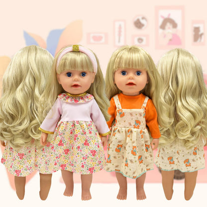 11 doll clothes set for 30-43 cm 13-18 inch, Cute doll clothing accessories newborn baby doll clothes set Include hats headbands underwear and bag dress outfits for baby doll