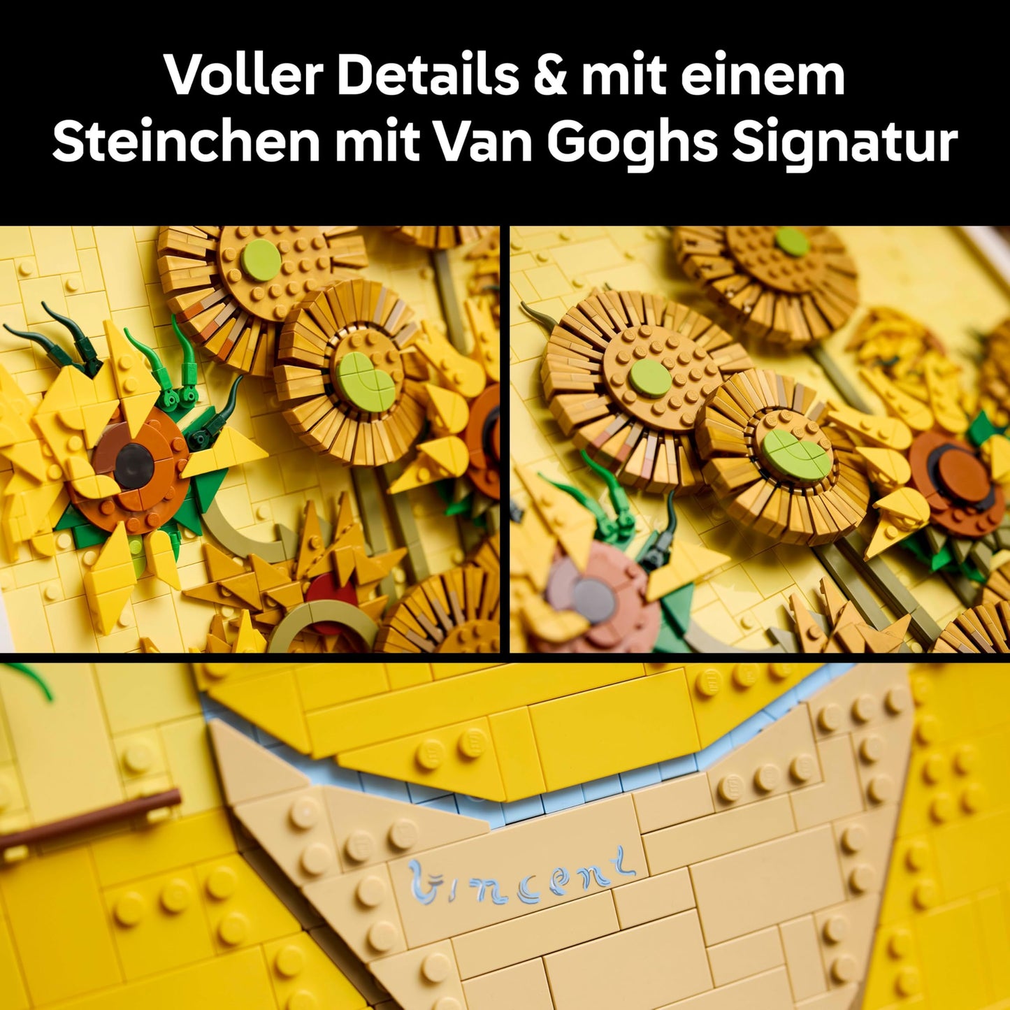 LEGO Art Vincent Van Gogh - Sunflowers - 3D flower painting with movable petals - Decor for living room or office - Building kit for adults - Creative gift idea for men & women 31215