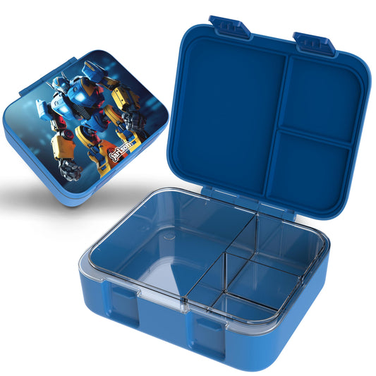 Jarlson® Kids Bento Lunch Box with Compartments MILI | BPA-Free | Leakproof | Snack Box | Lunch Box for Kindergarten and School | 1000 ml - Lightweight (Robot Blue)