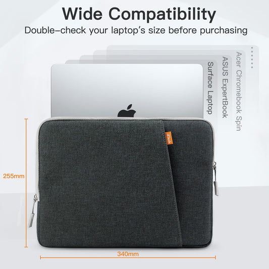 JETech Laptop Sleeve for 13.3-inch MacBook Air/Pro, 14-inch MacBook Pro 2021 M1, 13-13.6 inch Notebook, waterproof, shockproof, Bag with Pocket (Dark Gray)