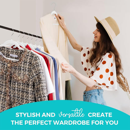 HOUSE DAY White Clothes Hangers 360 Pack, Velvet Hangers Non Slip Felt Hangers - Space Saving, Premium White Suit Hangers, 360° Rotating Hook