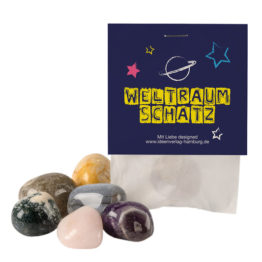 Idea Publishing HAMBURG 10x Space Lucky Stones for Kids / Lucky Charm Stone Space Treasure as Party Favor for Kids Birthday / Lucky Charm / Space Birthday Party Favor Astronaut