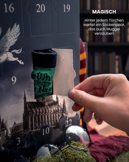 HARRY POTTER ® | Original Advent Calendar | 24 Pairs of Socks for Men | Christmas Calendar with Footies + Long Socks | Size 42-46 | OEKO-TEX ®