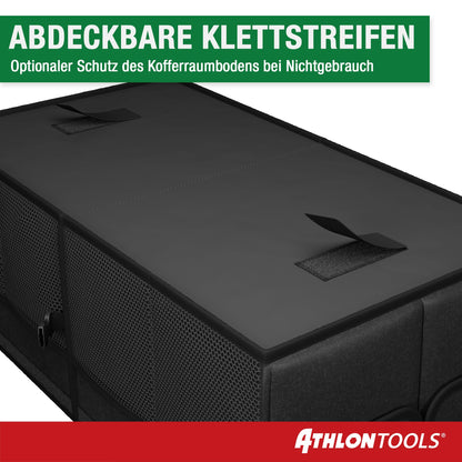 ATHLON TOOLS Trunk Organizer XXL – foldable trunk bag, non-slip, reinforced, stable with lid – ideal for storage while camping and everyday use.