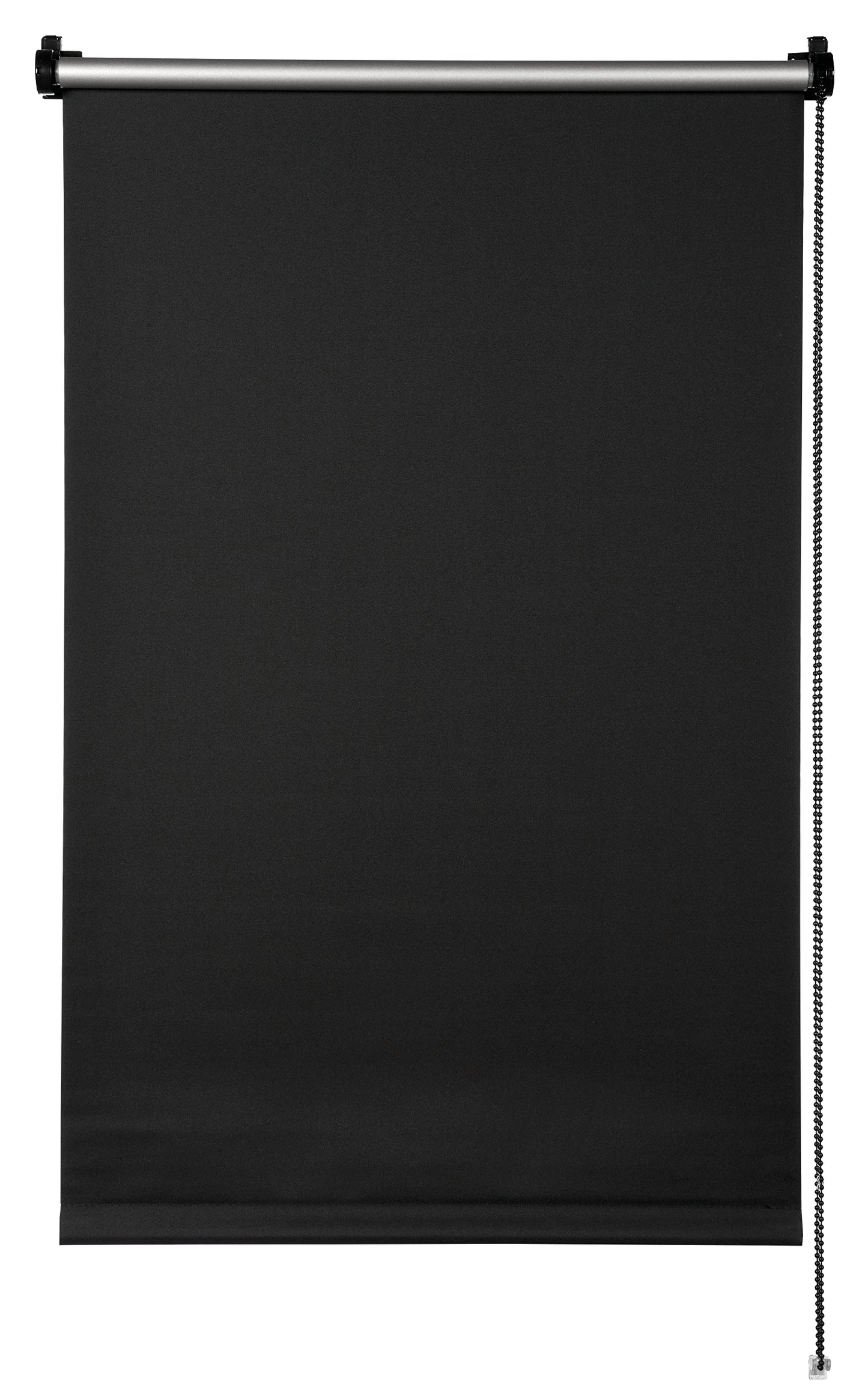 Deco Company Thermo-Rollo without drilling, with thermal backing, clamp mounting, highest light reflection, energy-saving, light-tight, all mounting parts included, black, 100 x 150 cm.