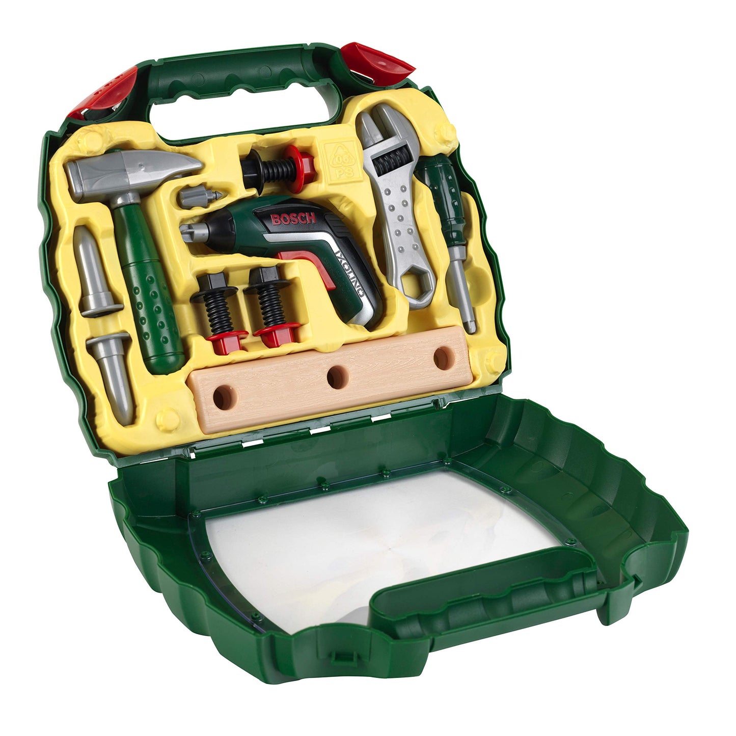 Theo Klein 8394 Bosch Ixolino Case | Comes with hammer, wrench, and more | Battery-operated Ixolino screwdriver | Measures: 26.6 cm x 32 cm x 8.8 cm | Toy for children ages 3 and up