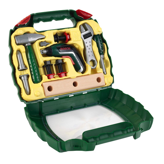 Theo Klein 8394 Bosch Ixolino Case | Comes with hammer, wrench, and more | Battery-operated Ixolino screwdriver | Measures: 26.6 cm x 32 cm x 8.8 cm | Toy for children ages 3 and up
