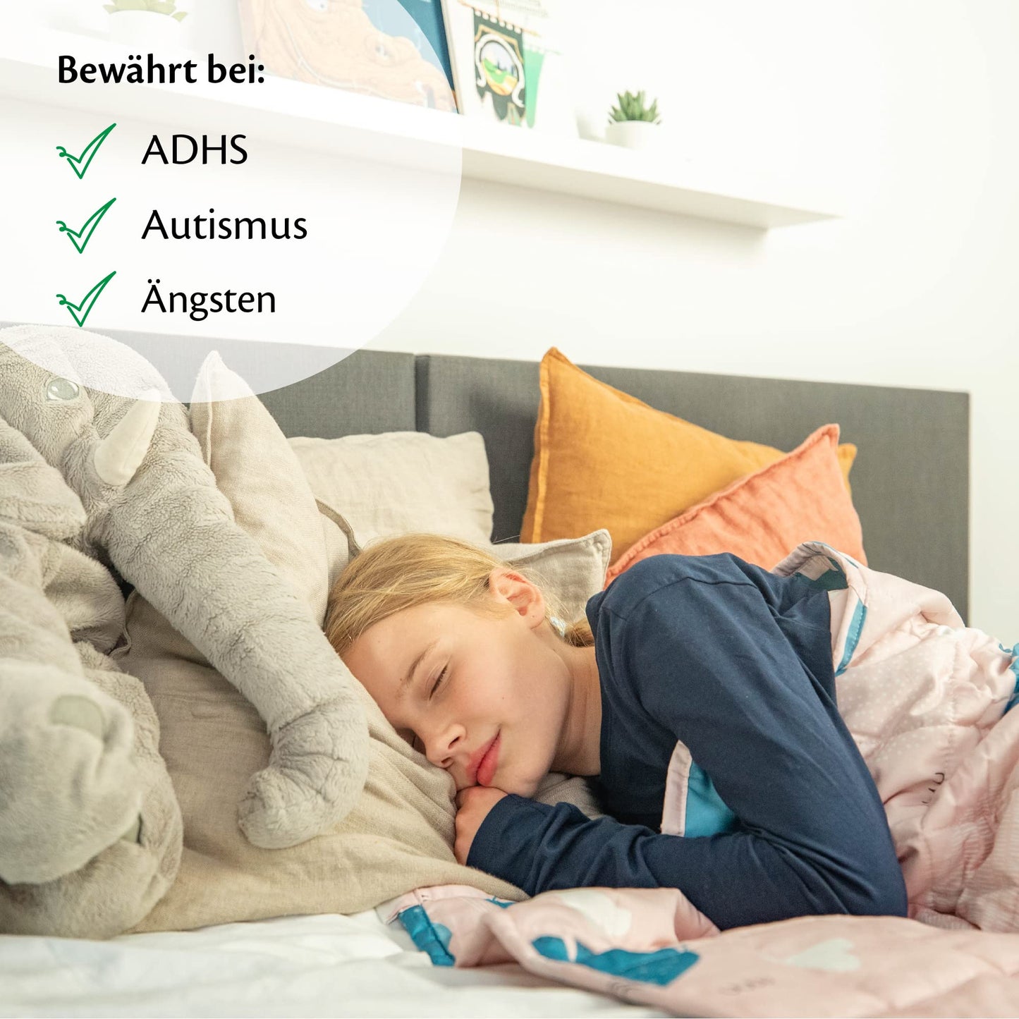 Ella Kids Weighted Blanket 5.3 lbs 36x48 inches - Therapy Blanket, for stress relief & anxiety, Hypoallergenic Glass Beads, soft & cooling Cotton Outer Layer, for children 33-55 lbs - Hippo