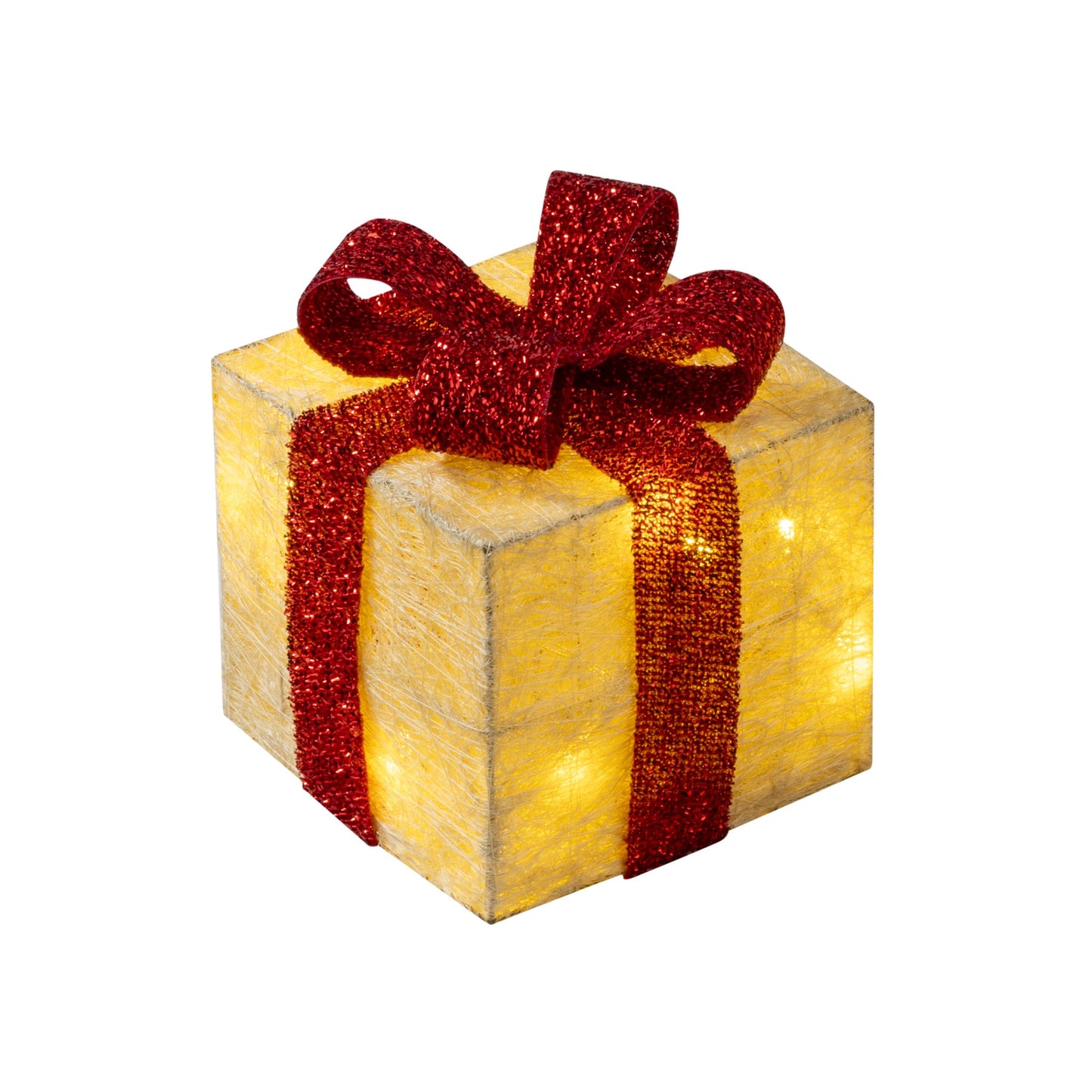 Bambelaa! 3er LED decorative gift light boxes with timer Christmas decoration illuminated Christmas decoration (Yellow)