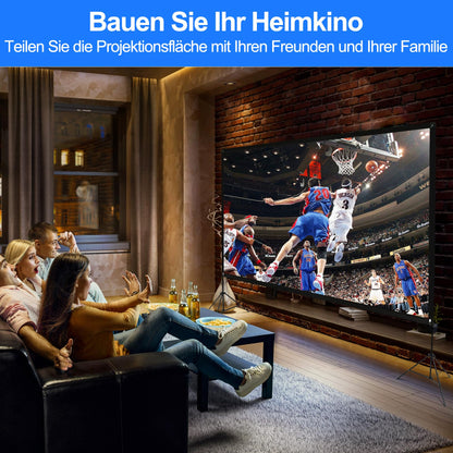 VISULAPEX 120" Projector Screen with Stand HD 4K, 16:9, 160° Viewing Angle Projector Screen with Tripod Quick Folding Portable for Home Theater, Camping, and Office Presentations