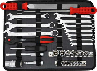 FAMEX 755-58 Aluminum tool case filled with 164 pieces - tool box packed with tool set.