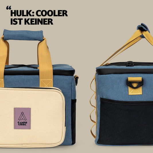 Campo Libre. Hulk I Premium Camping Cooler 30l (28+2) I Small cooler with waterproof zippers I Our coolers are foldable I High-quality thermal bag in popular size.