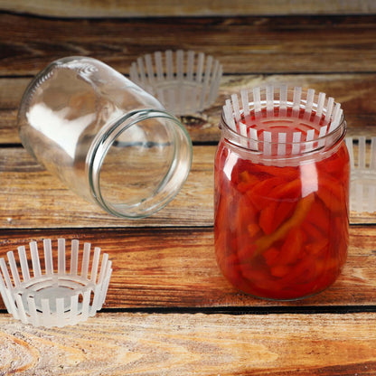 KADAX fermentation weight for preserving jars, plastic fermentation lid, food weight with net for sauerkraut, kimchi, and pickles, fermentation aid (fi 100mm / 40 pieces)