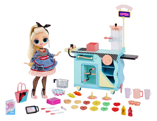 L.O.L. Surprise! OMG To-Go Diner playset with 45+ surprises - Includes color changes and exclusive fashion doll Miss Sundae - For collectors & kids ages 4+