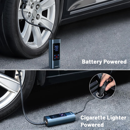 Neakhmer Mini Compressor Battery Air Pump: 150PSI electric air pump with deflate function - Portable pump for car motorcycle bicycle