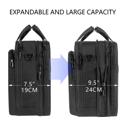 VANKEAN Laptop Bag for Women Men Business Briefcase 17.3 Inch, Fits up to Laptops, Waterproof Laptop Case Computer Bag for Travel/Business/School, Black
