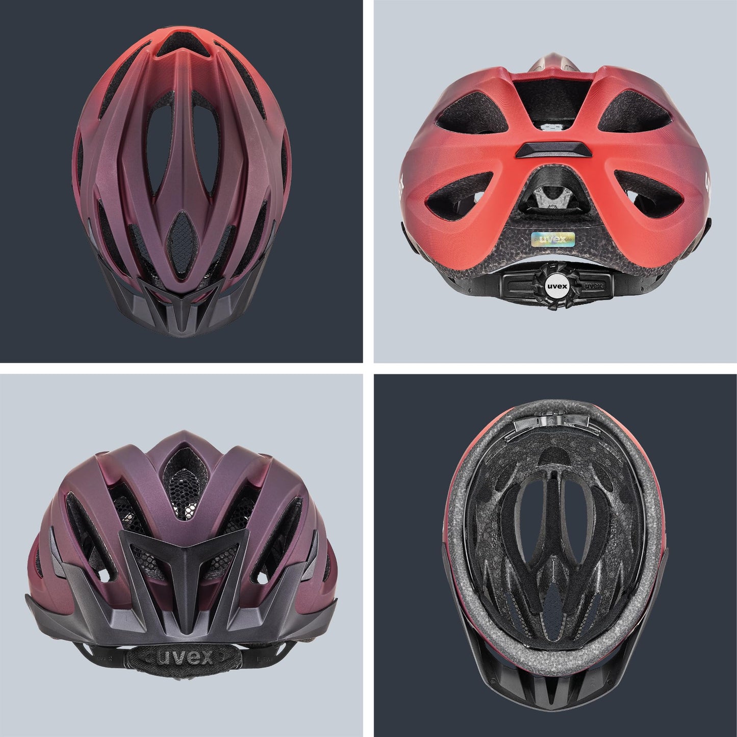 uvex viva 3 - lightweight all-round helmet for ladies and gents - customizable size adjustment - washable interior - plum - grapefruit matte - 52-57 cm